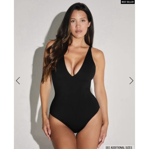 Ta3 Other - TA3 Swimwear Plungey Black One Piece Regular / Long LARGE BRAND NEW $178 MSRP